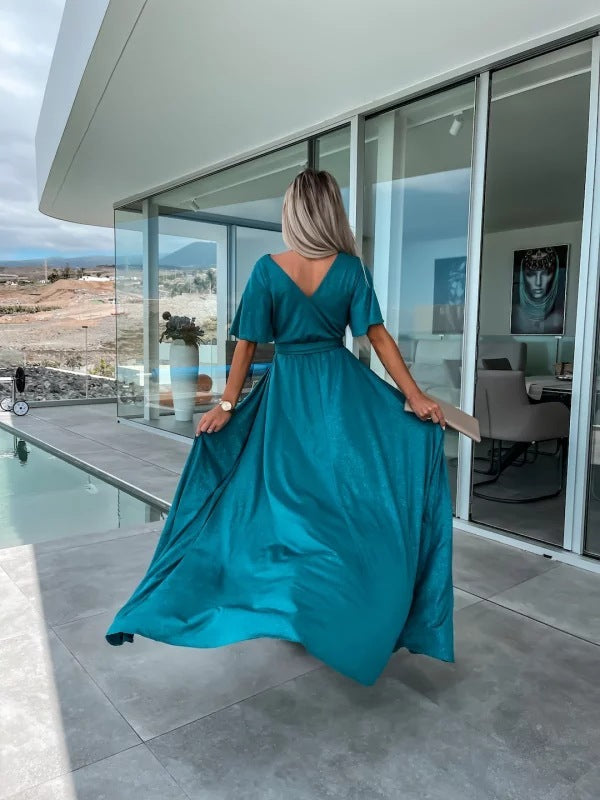 فستان INS كاجوال للحفلات بفتحة عميقة في الساق