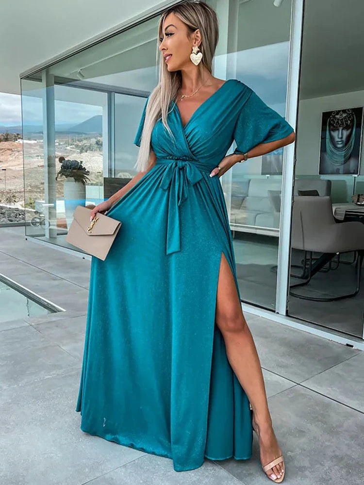 فستان INS كاجوال للحفلات بفتحة عميقة في الساق