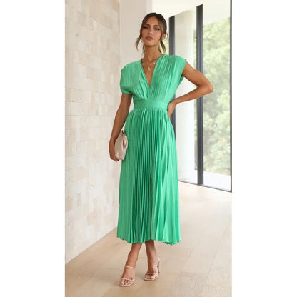 Nathan Flowing Pleated Ankle Dress