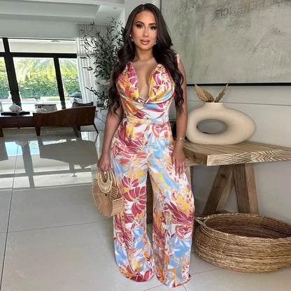 جمبسوت برقبة منسدلة وطبعة فنية نابضة بالحياة