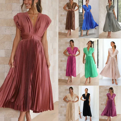 Nathan Flowing Pleated Ankle Dress