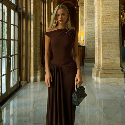 فستان ماكسي شبكي منسدل