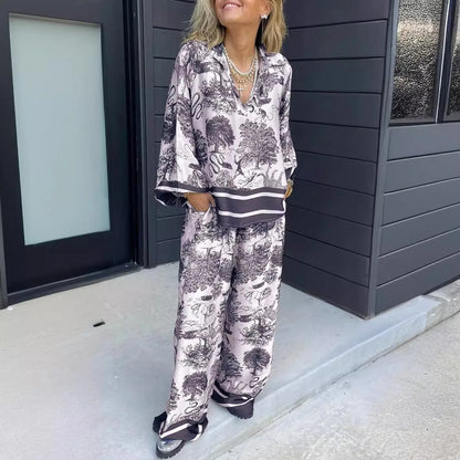 Effortless Satin Floral Lounge Pants