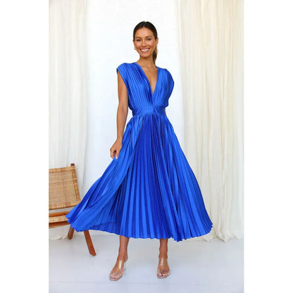 Nathan Flowing Pleated Ankle Dress