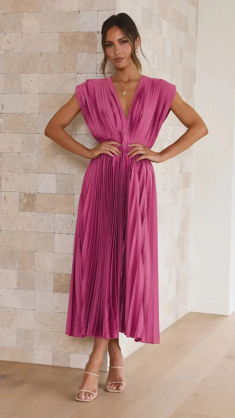 Nathan Flowing Pleated Ankle Dress