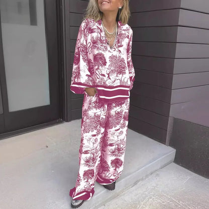 Effortless Satin Floral Lounge Pants