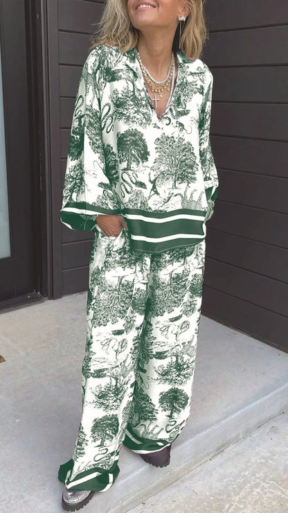 Effortless Satin Floral Lounge Pants