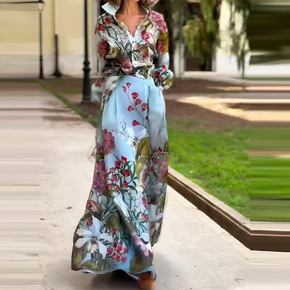 The Bahia Floral Suit Blouse & Skirt Co-ord