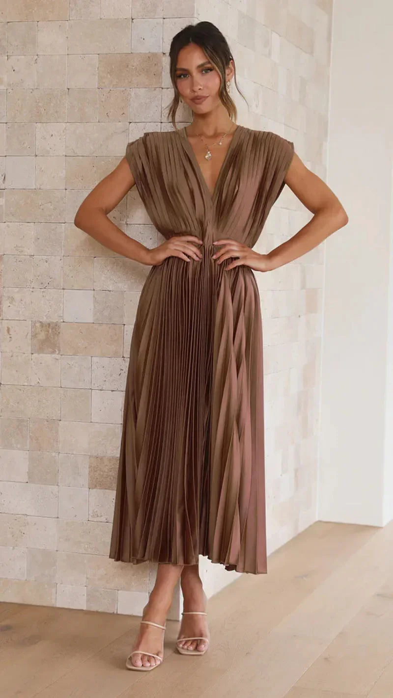 Nathan Flowing Pleated Ankle Dress