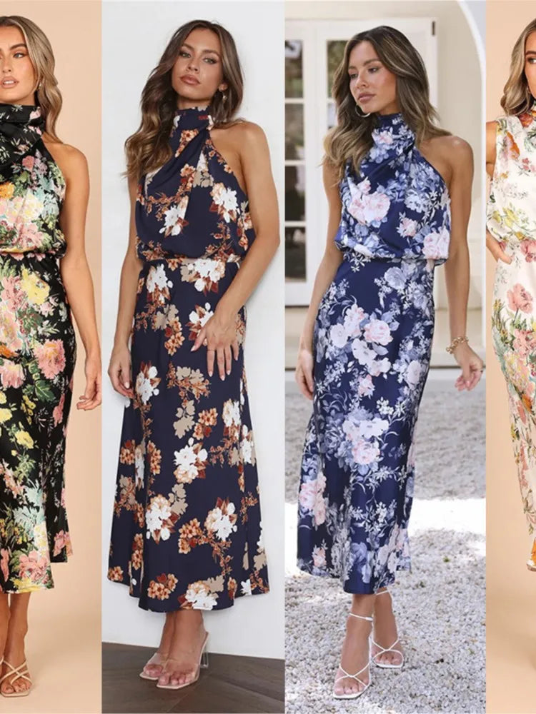 Mock Neck Spaghetti Strap Sheath Dress