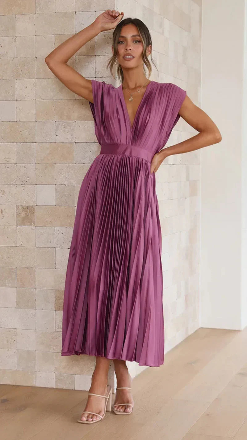 Nathan Flowing Pleated Ankle Dress