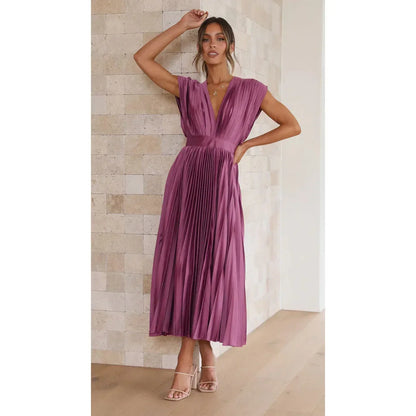 Nathan Flowing Pleated Ankle Dress