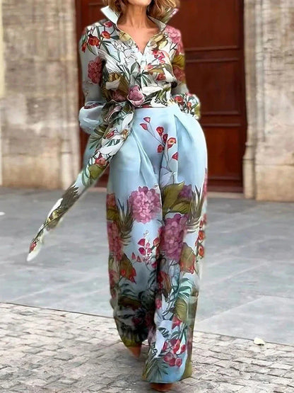 The Bahia Floral Suit Blouse & Skirt Co-ord