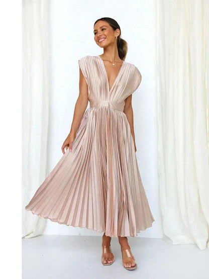 Nathan Flowing Pleated Ankle Dress